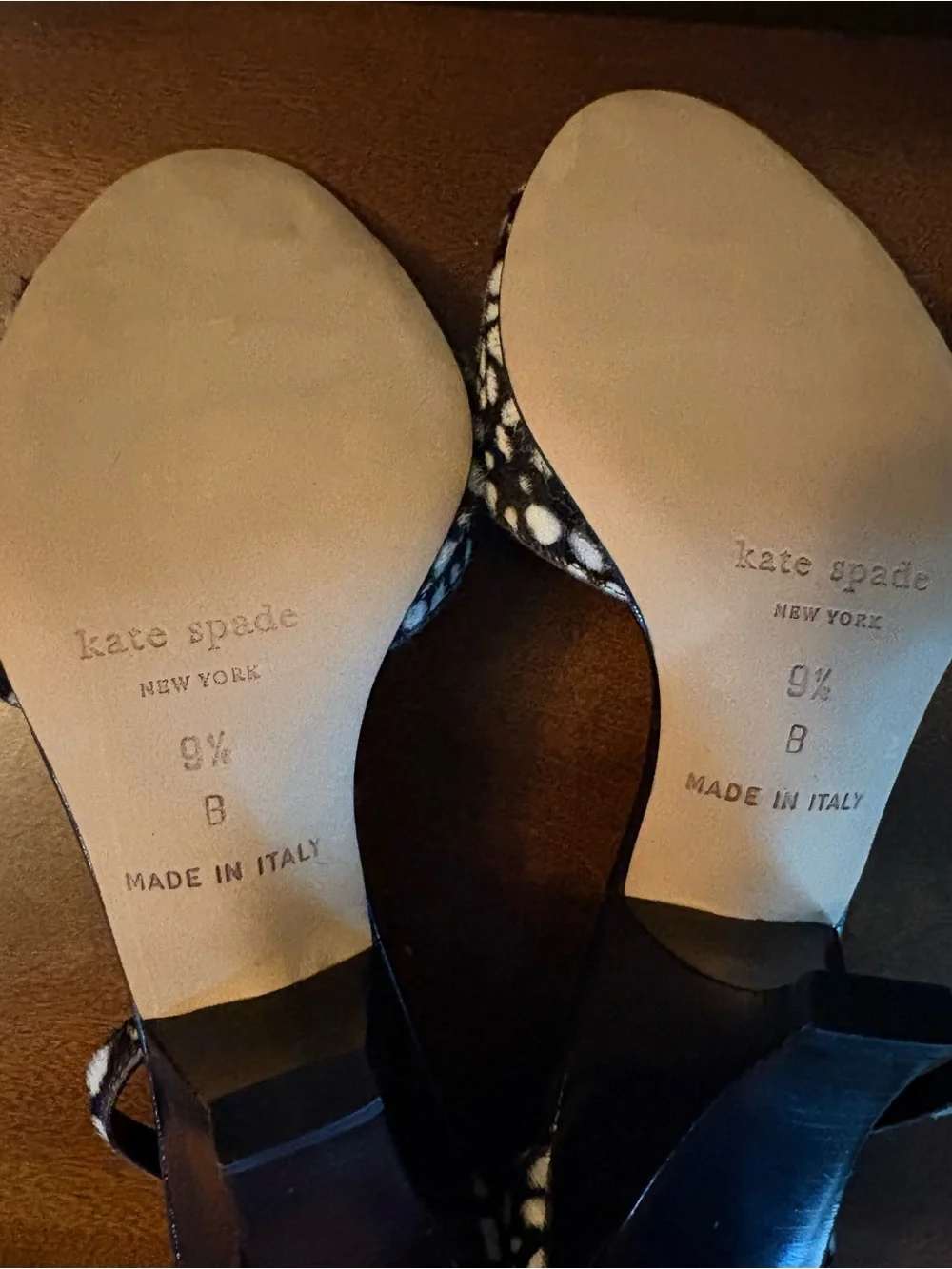 Kate Spade Black & White Spot Heels - Size 9.5
